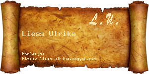 Liess Ulrika névjegykártya